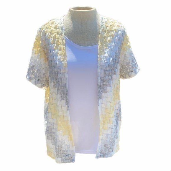 Alfred Dunner 2 for 1 sweater white/yellow, small petite - Picture 1 of 9